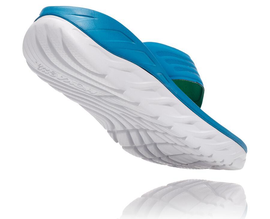 Hoka One One Sandals Mens Blue/White - ORA Recovery Flip - 80571LFRX